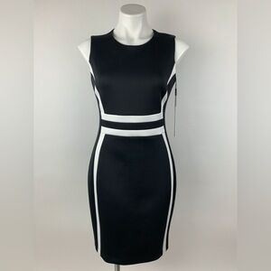 Calvin Klein Black and White Midi Dress